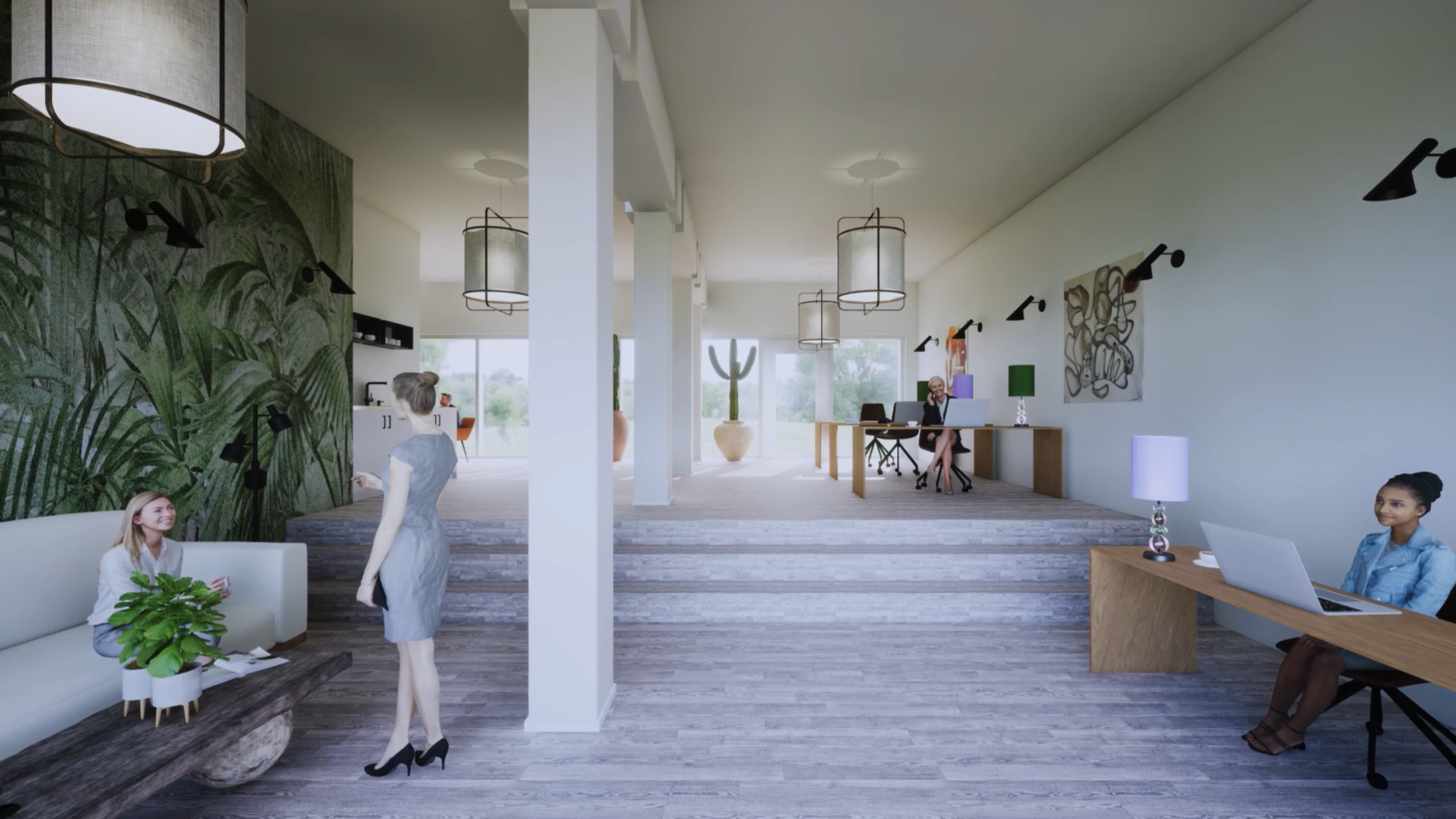 Visuelt design af kontor og velkomstområde